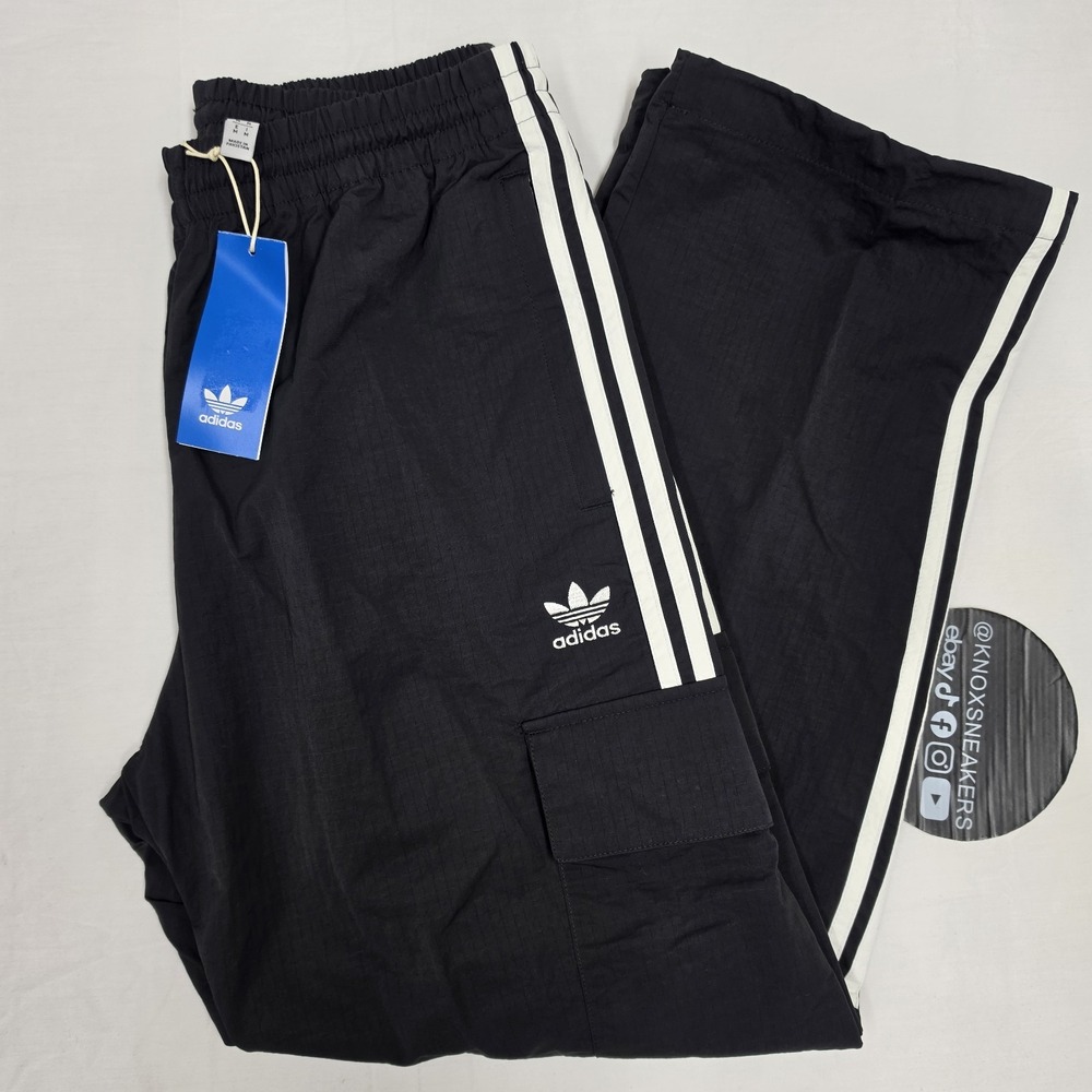 Adidas Originals 3-Stripe Black Cargo Pants HR3364 Men’s Size Medium